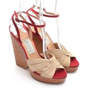 Salvatore Ferragamo Ankle Strap Wedge High Heels 8.5 B